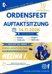 Proklamation der Jugendprinzessin und Ordensfest @ Aula Saarstraße